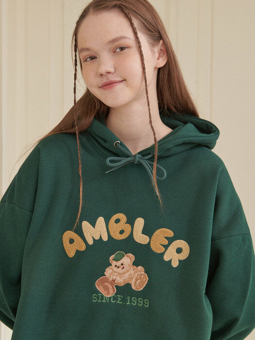 [ambler] BOOM Over fit Hoodie AHP911 (green)