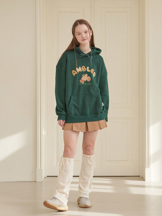 [ambler] BOOM Over fit Hoodie AHP911 (green)