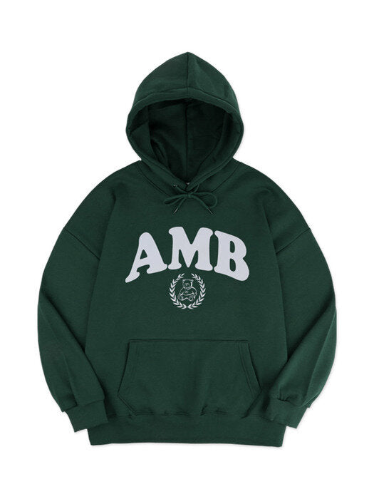 [ambler] Big Logo Over fit Hoodie AHP912 (green)