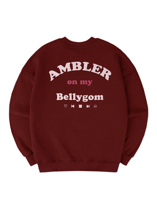 [ambler] Headphone Belly Over fit Sweatshirt BMM210 (burgundy)
