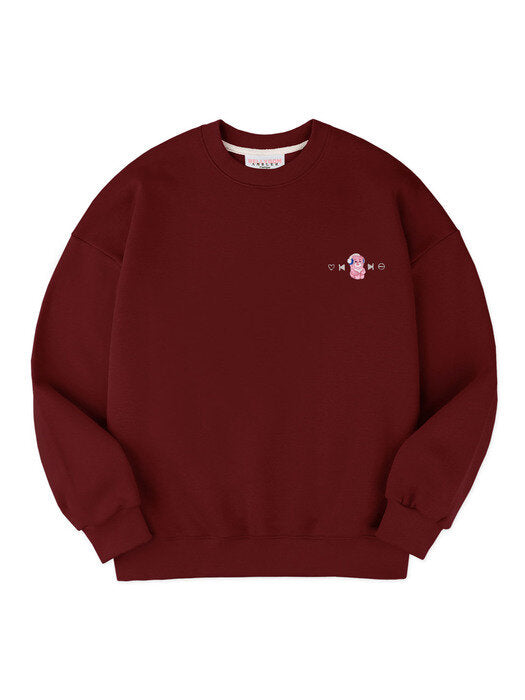 [ambler] Headphone Belly Over fit Sweatshirt BMM210 (burgundy)