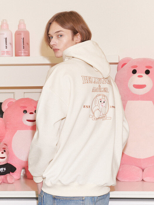 [ambler] Punch Over fit Hoodie BMM211 (ivory)