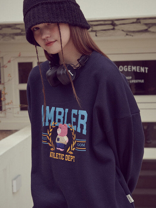[ambler] Bay tree Belly Over fit Sweatshirt BMM212 (navy)