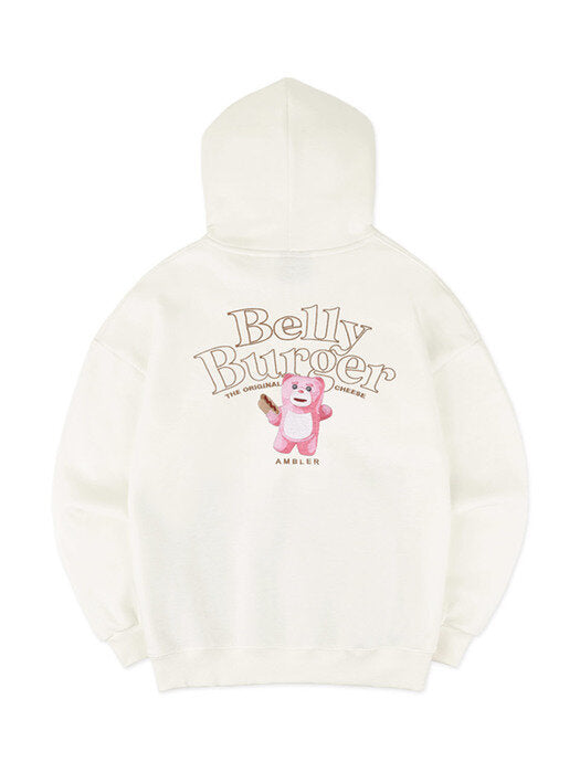 [ambler] Belly Burger Over fit Hoodie BMM213 (ivory)
