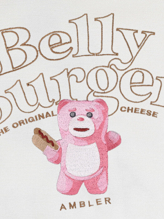 [ambler] Belly Burger Over fit Hoodie BMM213 (ivory)