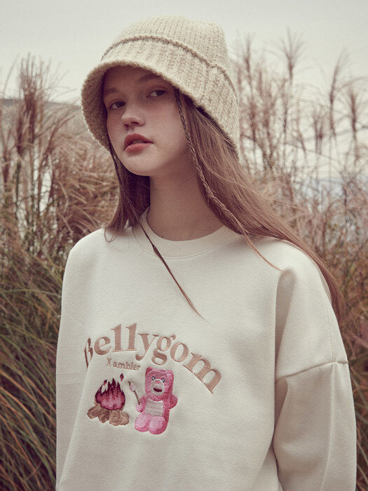 [ambler] Campfire Over fit Sweatshirt BMM214 (ivory)