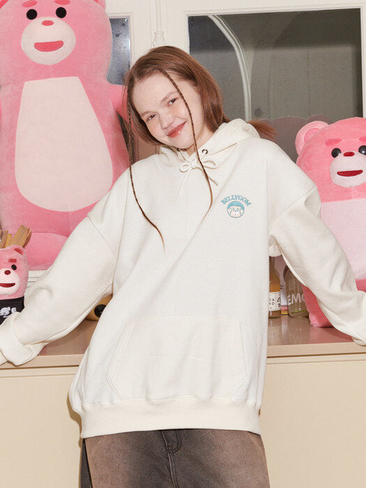 [ambler] Monday morning syndrome Over fit Hoodie BMM215 (ivory)