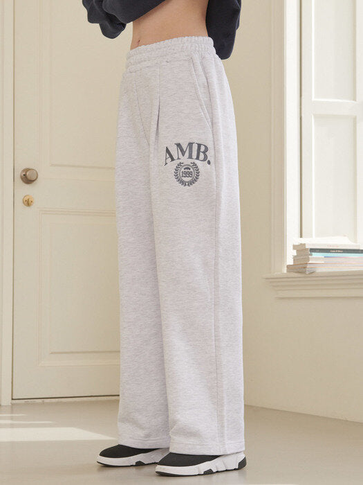 [ambler] Big AMB straight pants AP604 (white melange)