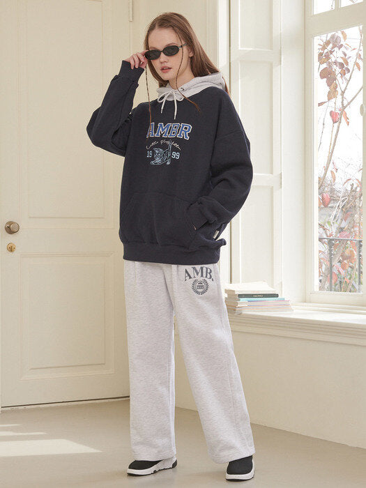 [ambler] Big AMB straight pants AP604 (white melange)