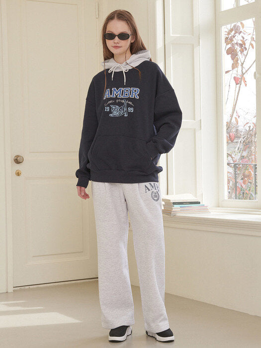 [ambler] Big AMB straight pants AP604 (white melange)