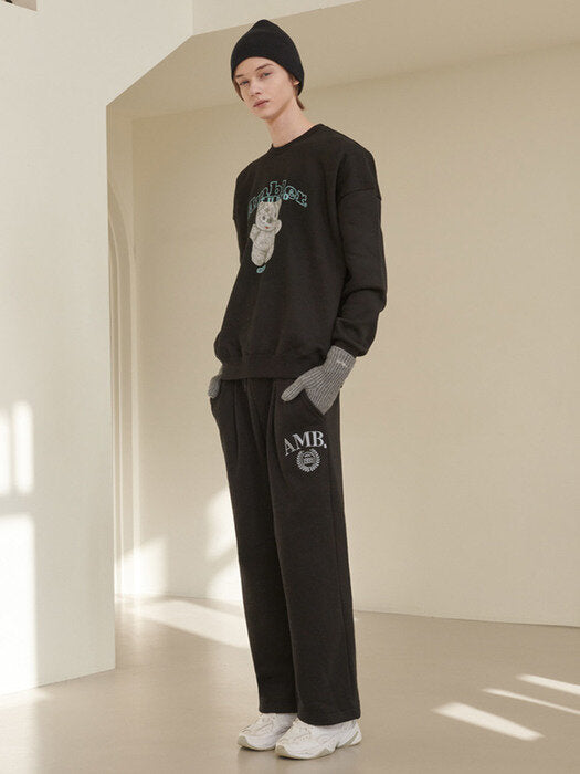 [ambler] Big AMB straight pants AP604 (black)