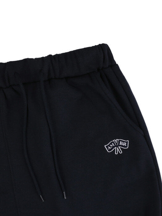 [ambler] Mini Flag Logo straight long skirt ASK201 (navy)