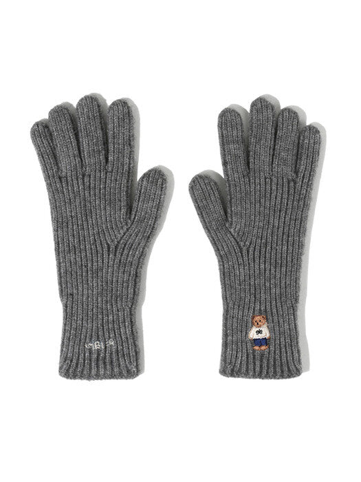 [ambler] One Bear Finger Hole Gloves AG101 (Melange)