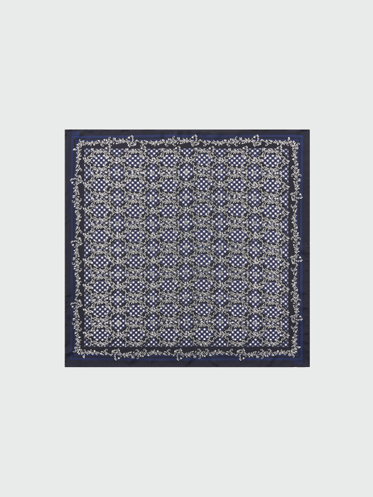 Eenk Wuewue Petit Pattern Scarf (60*60cm) - Navy Multi