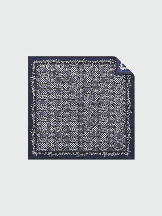 Eenk Wuewue Petit Pattern Scarf (60*60cm) - Navy Multi