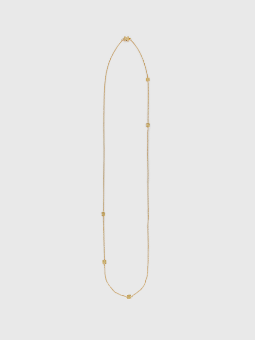 [EENK] Wilky Logo Station Long Chain Necklace - Gold