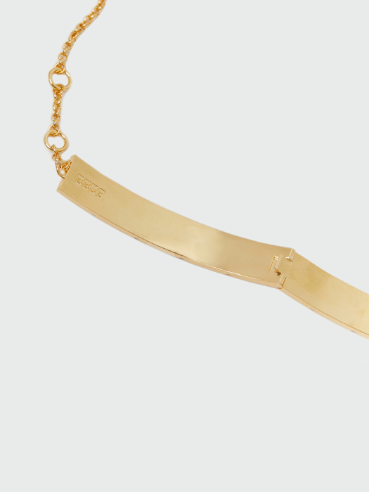 Eenk Wio Logo-Engraved Chocker Necklace - Gold