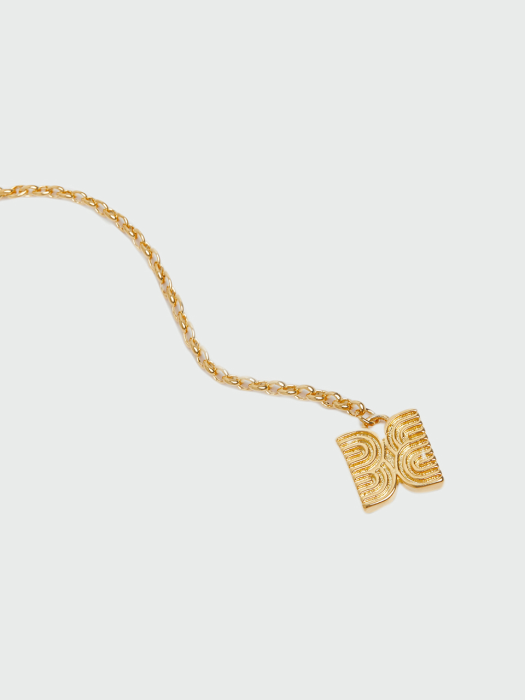 Eenk Wio Logo-Engraved Chocker Necklace - Gold