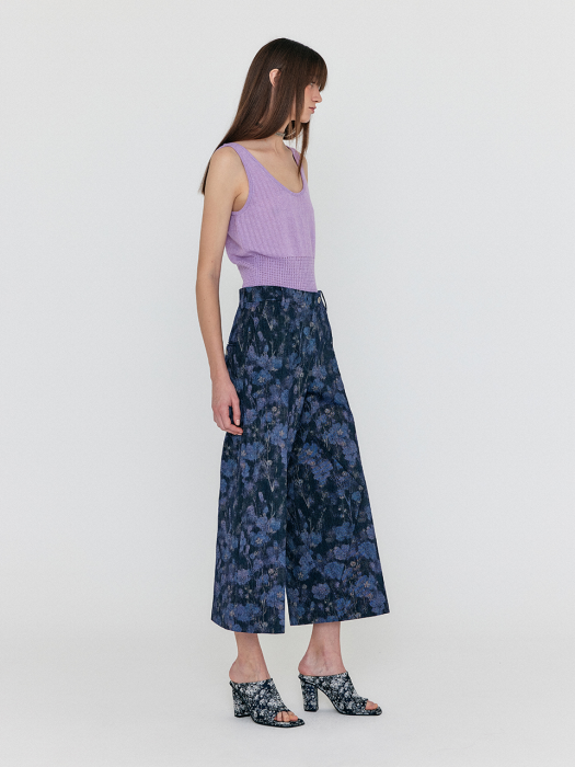[EENK] Wra Square Detail Sleeveless Top - Lavender