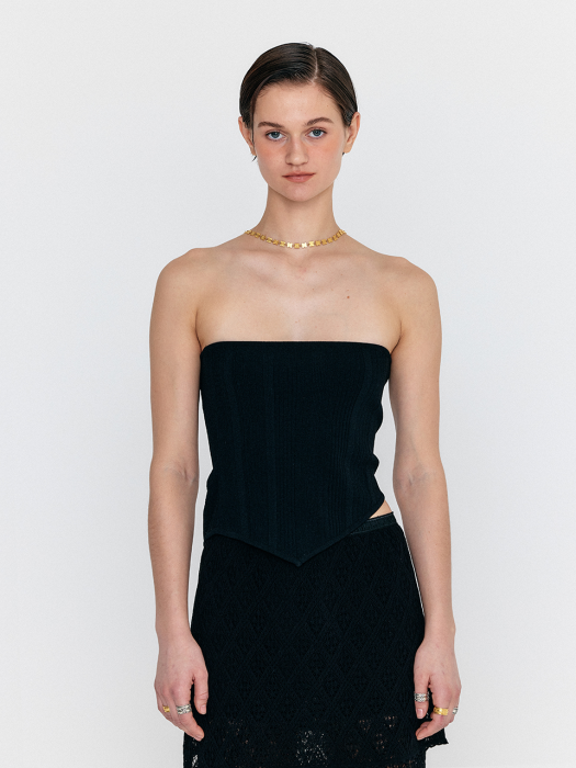 [EENK] Wiola Unbalanced Knit Top - Black