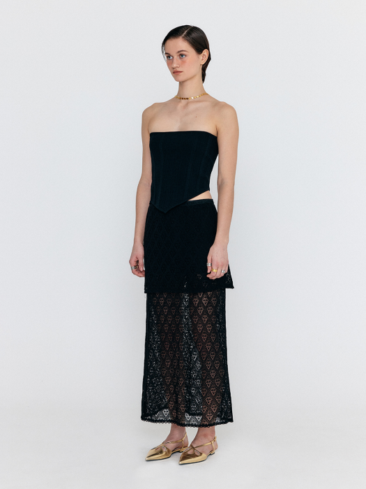 [EENK] Wiola Unbalanced Knit Top - Black