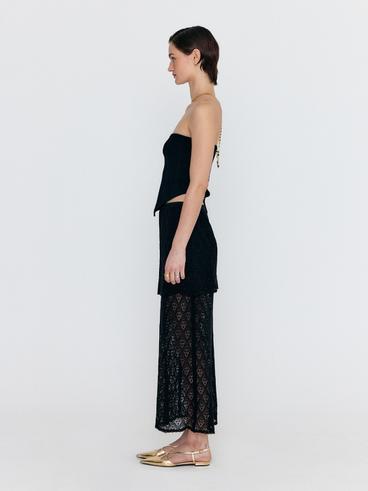 [EENK] Wiola Unbalanced Knit Top - Black