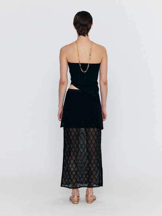 [EENK] Wiola Unbalanced Knit Top - Black