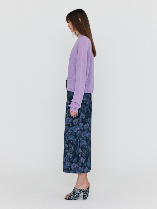 Eenk Wri Square Detail Cardigan - Lavender
