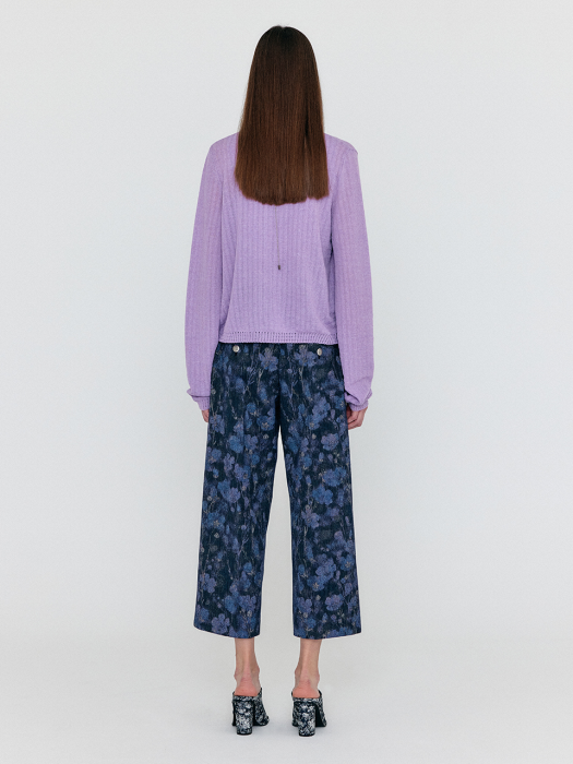 Eenk Wri Square Detail Cardigan - Lavender