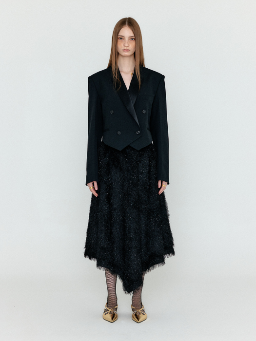 Eenk Wolika Asymmetric Hem Skirt - Black