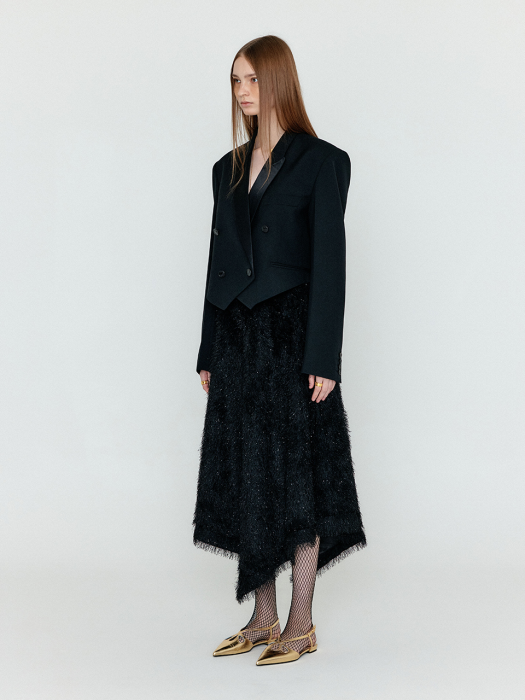 Eenk Wolika Asymmetric Hem Skirt - Black