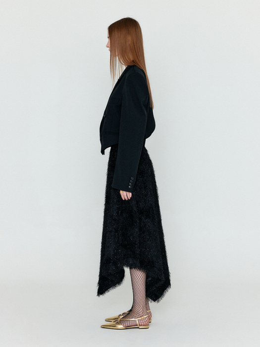 Eenk Wolika Asymmetric Hem Skirt - Black