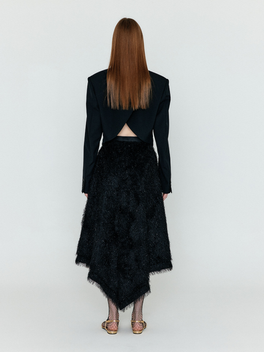 Eenk Wolika Asymmetric Hem Skirt - Black