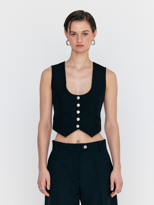 Eenk Wena U-Neck Mini Vest - Black