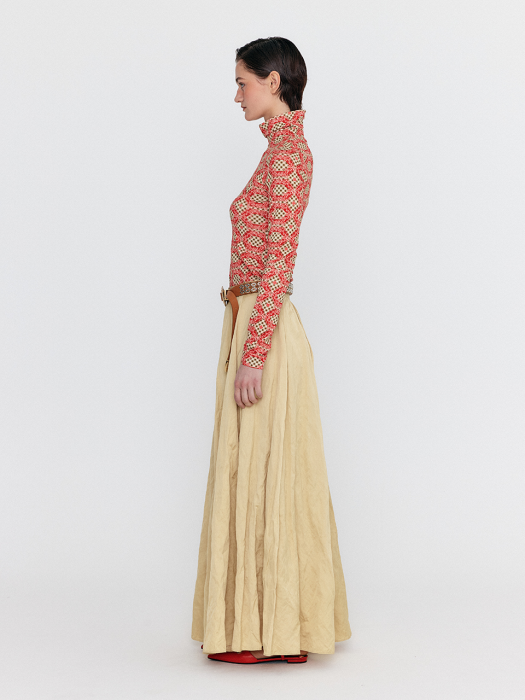 Eenk Wol Patterned Mockneck Top - Red Multi