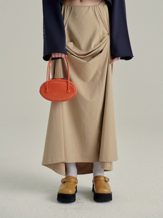 EGG BAG (LEATHER)_tangerine crinkle