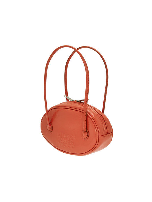 EGG BAG (LEATHER)_tangerine crinkle