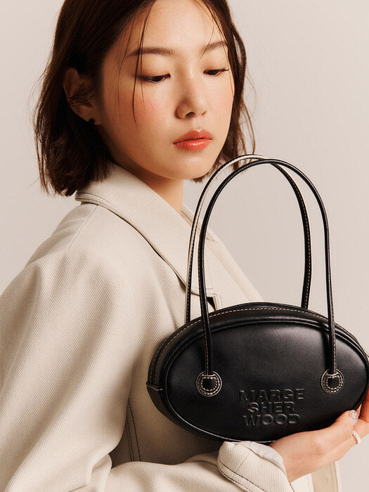 [Exclusive] EGG BAG (LEATHER)_black plain