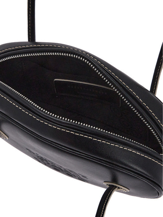 [Exclusive] EGG BAG (LEATHER)_black plain