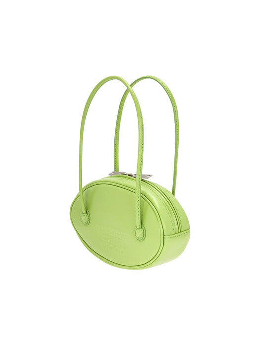 EGG BAG (LEATHER)_green bean crinkle