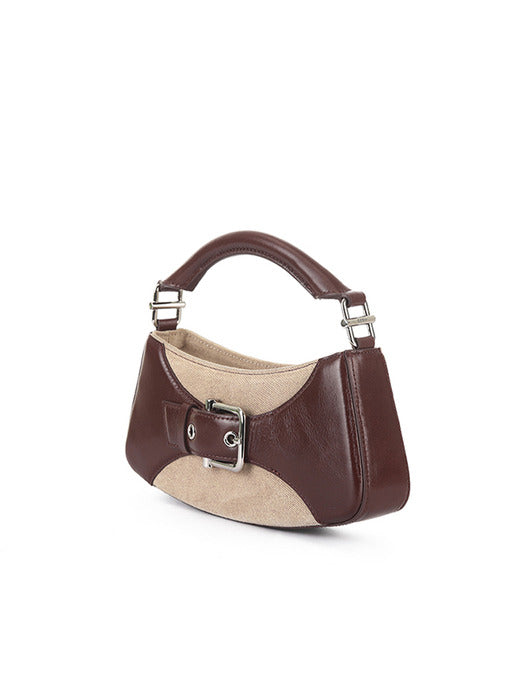[osoi] BELTED BROCLE_SMALL [BROWN COMBI]