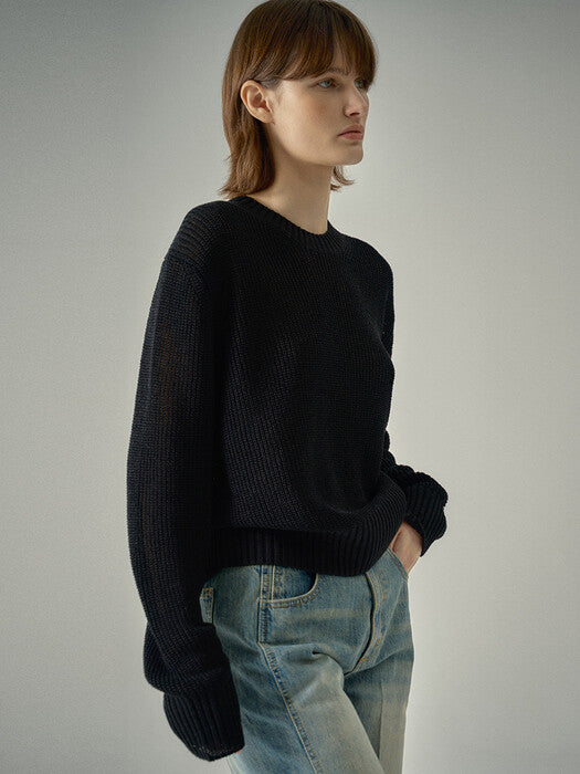 Facade Pattern Knitwear - black