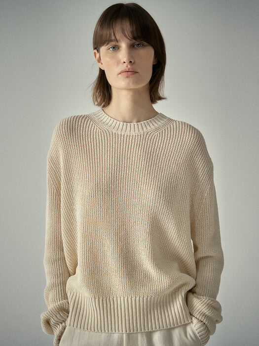 [facade pattern] Paper Round Knit Ivory