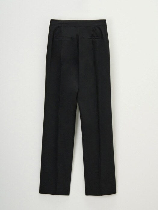 Facade Pattern Straight Summer Wool Pants black