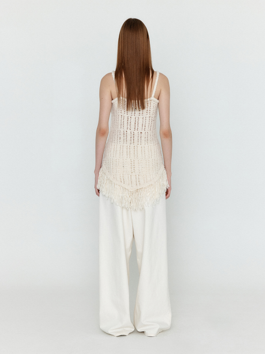 Eenk Wjean Folded Front Wide Denim Pants - Ivory