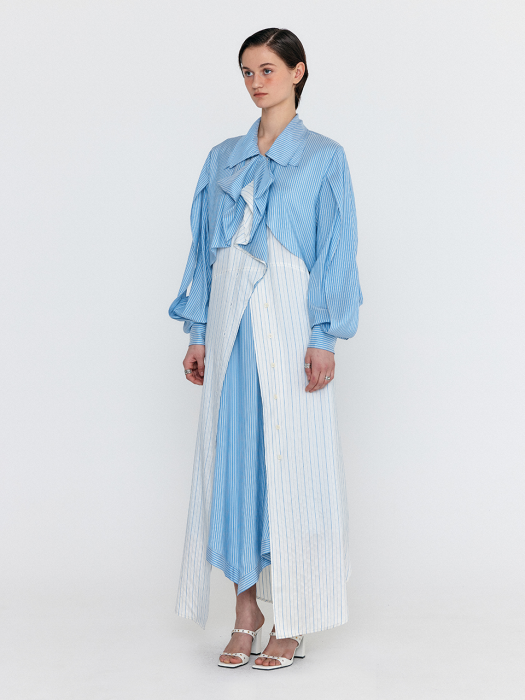Eenk Wiana Shirt Dress - Skyblue/Ivory Stripe