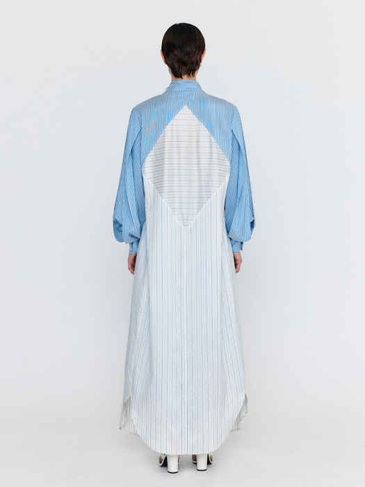 Eenk Wiana Shirt Dress - Skyblue/Ivory Stripe