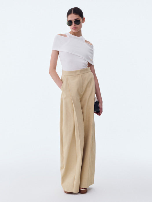 [recto] CORTE WIDE FIT BOAT PANTS (BUTTER BEIGE)