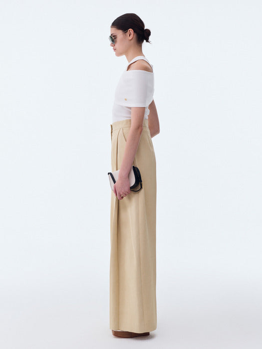 [recto] CORTE WIDE FIT BOAT PANTS (BUTTER BEIGE)