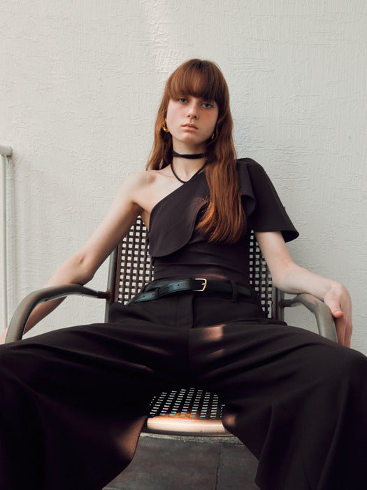 [recto] BELT DETAIL WIDE PANTS (VINTAGE BROWN)